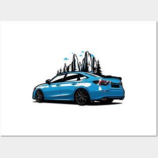 Blue Civic SI Mountains Posters and Art